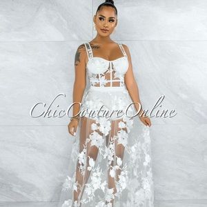 White Long Sheer Dress